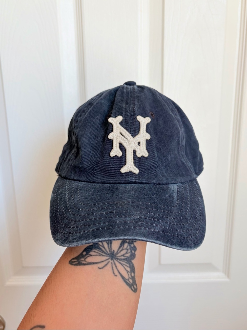 Navy Baseball Cap with Embroidered NY Logo
